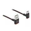 USB-kabel DeLOCK EASY-USB 2.0 Type-A-stekker naar Type-C-stekker haaks 0,2 m zwart