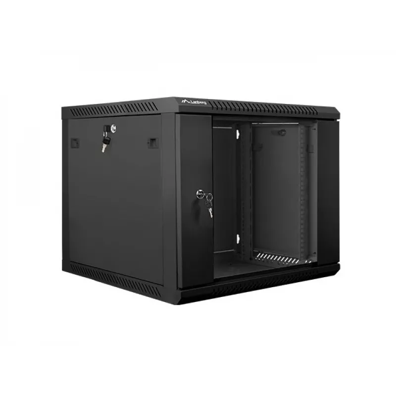 Wandbehuizing LANBERG 9U 19 inch WF01-6609-10B, 600×600×507 mm, 60 kg, IP20, zwart
