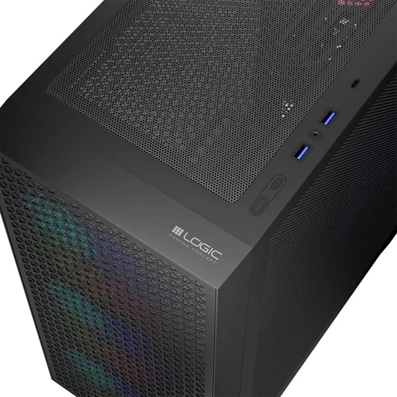 Logic DART PRO ARGB MIDI USB-C pc-behuizing zwart