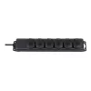 Stekkerdoos IP44 6-voudig zwart 2m H07RN-F 3G1,5 (1159970)