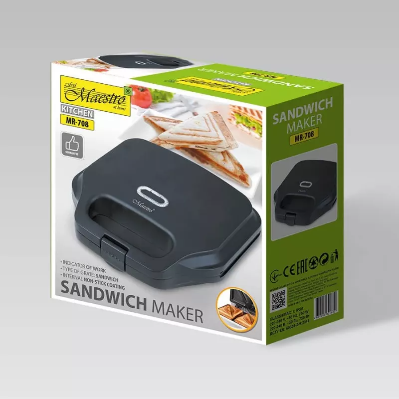 Paninipress Maestro MR-708 750 W – sandwichtoaster voor het aanrecht