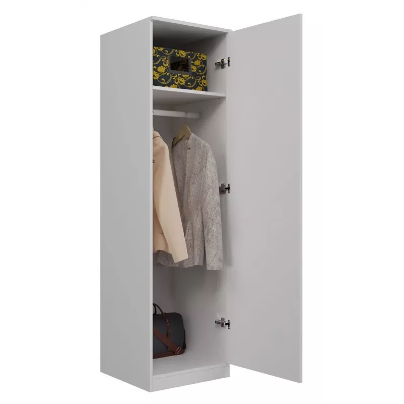 Kledingkast Top e Shop SD-50 BI met 5 legplanken, 1 deur, wit frame