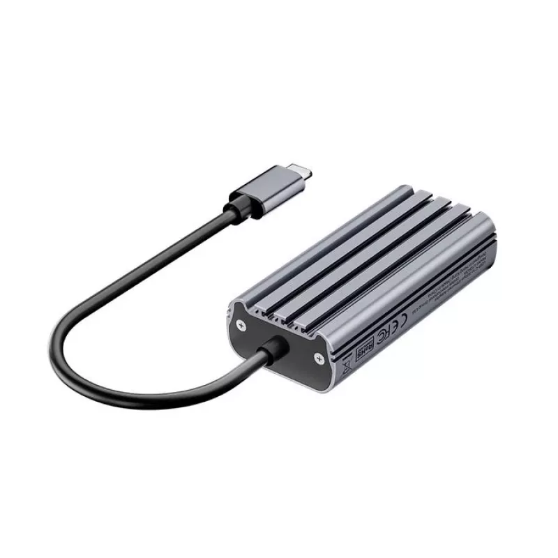 USB-C-naar-RJ45-adapter Unitek U1343AGY01 — 5 Gbit/s Ethernet, USB-C (stekker) naar RJ45 (bus), grijs, 0,15 m kabel