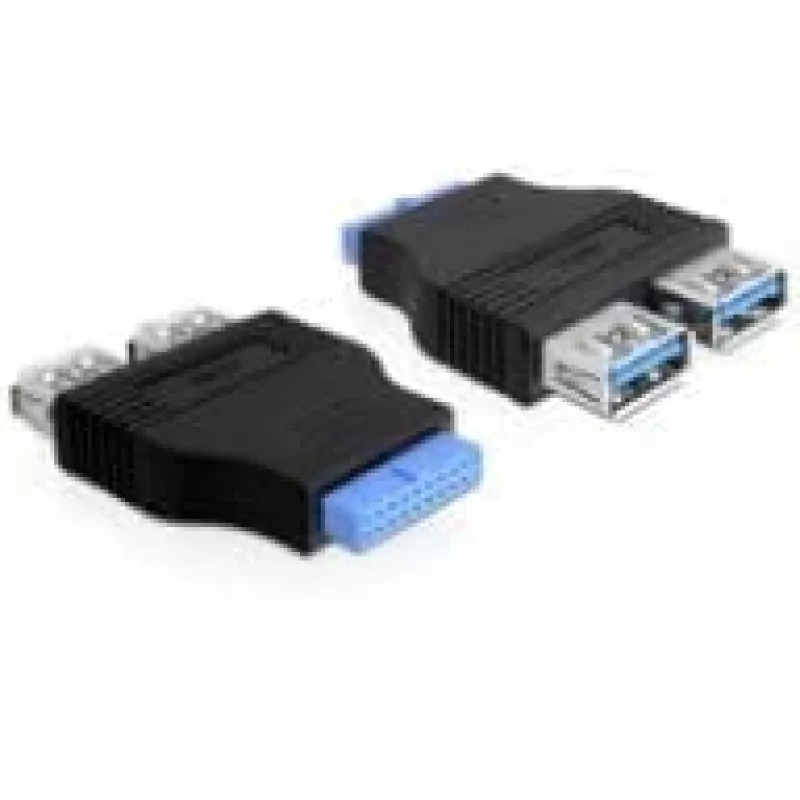 Delock adapter USB 3.0 pin header socket > 2 x USB 3.0 socket - naast elkaar (65324)