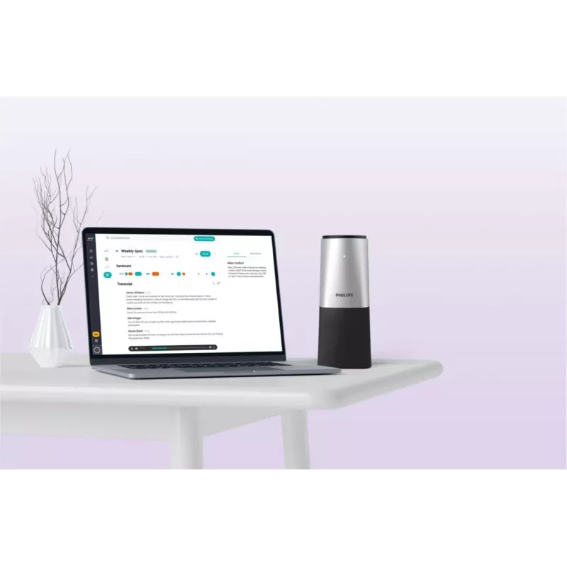 Philips PSE0540 Smart Meeting draagbare vergadermicrofoon, USB-C, zwart/zilver