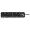 Tracer PowerGuard PRO zwart 5 AC-stopcontacten 1,6 m 3680 W