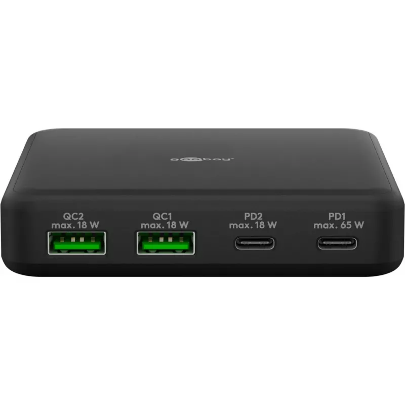 GOOBAY Multiport USB-C PD GaN tafellader 65 W, zwart