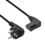 AKYGA AK-PC-12A haakse netkabel CEE 7/7 naar IEC C13, 3 m, zwart