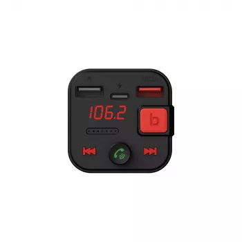 SAVIO FM-zender, Bluetooth 5.3, QC 3.0-oplader, LED-display, bass boost, TR-15, zwart