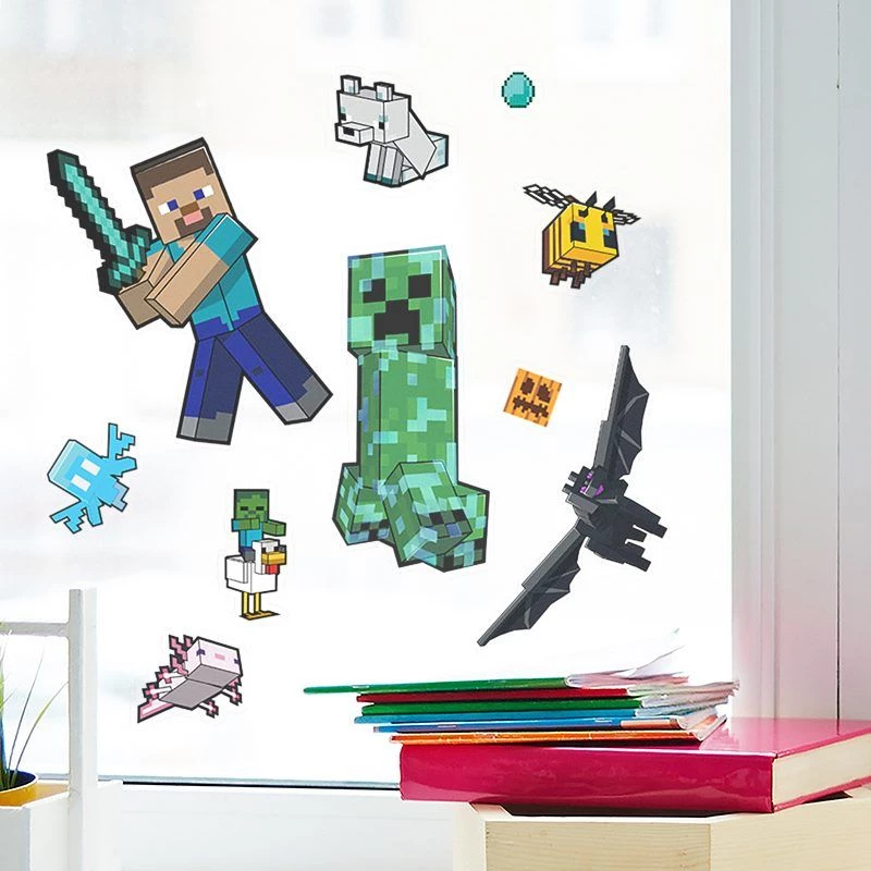 Raam-cling-stickers Paladone Minecraft PP13105MCF – herbruikbare decoratiestickers voor ramen en gladde oppervlakken