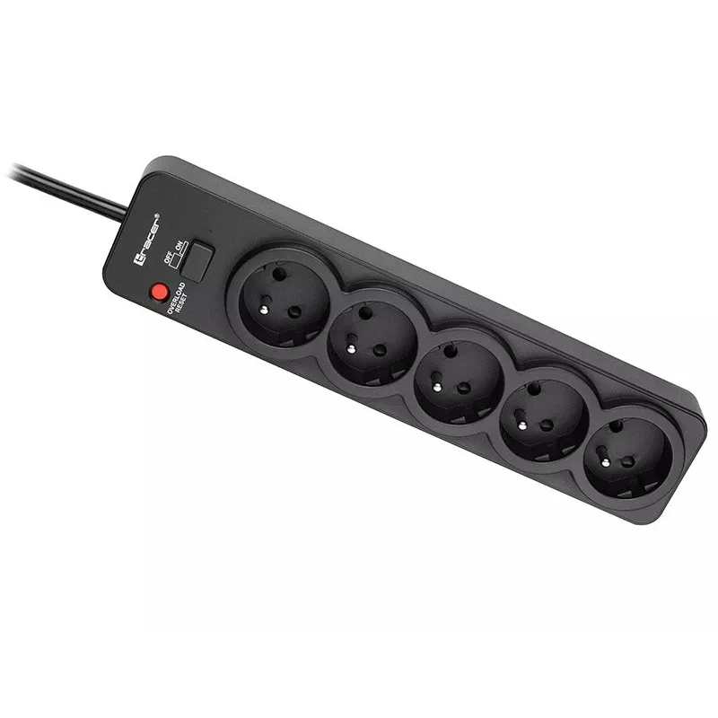 Tracer PowerGuard PRO zwart 5 AC-stopcontacten 1,6 m 3680 W