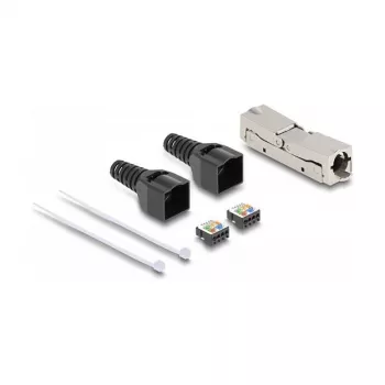 DeLOCK RJ45-koppeling LSA naar LSA Cat.6A gereedschapsloos zwart