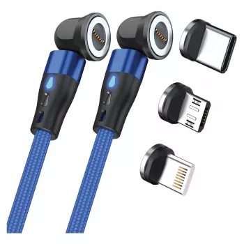 USB-kabel RealPower MagneticCharge2 1 m blauw snel opladen gegevensoverdracht
