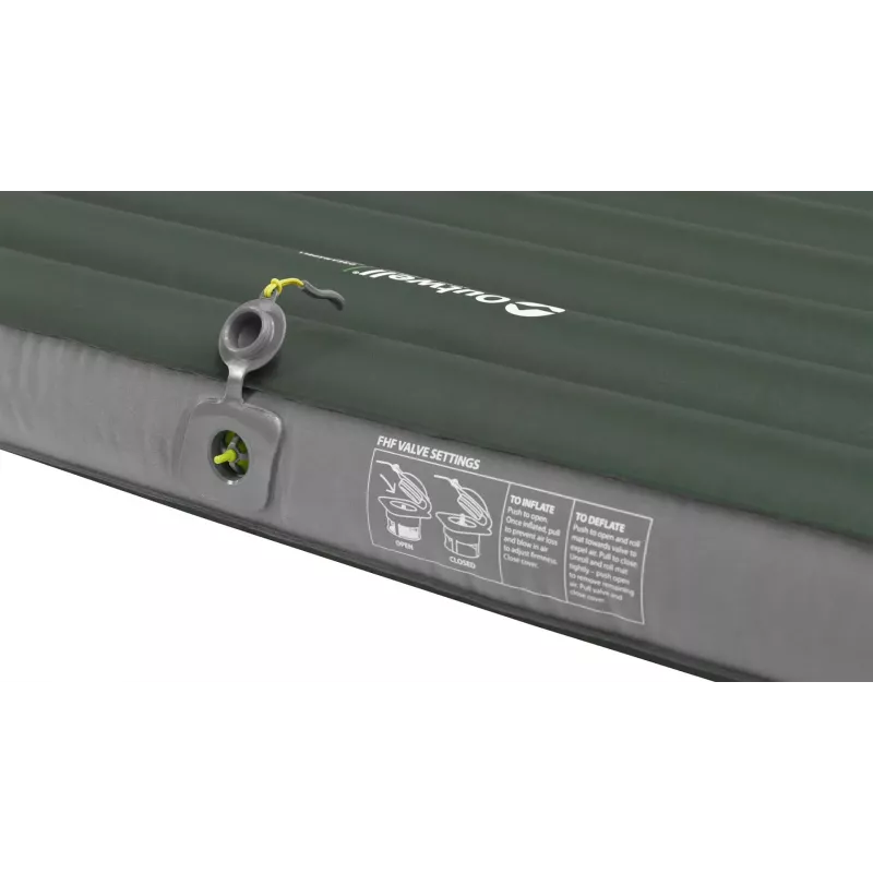 Opblaasbare tweepersoonsmatras Outwell 400124 — 1200×1950×110 mm, polyester/PVC, groen
