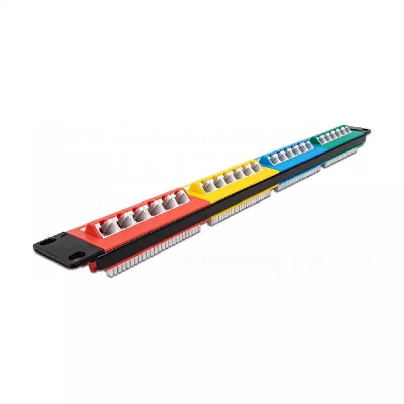 DeLOCK 19 inch patchpanel 24 poorten Cat.5e 1HE kleur RJ-45