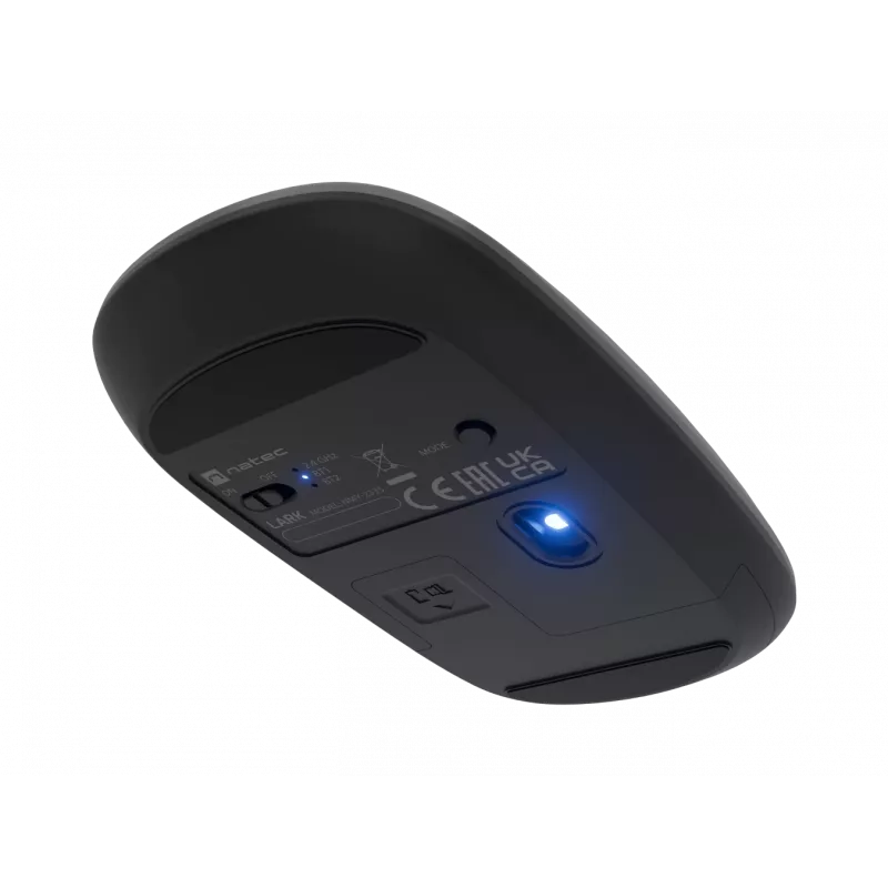 Natec muis | Lark | draadloos | 2,4 GHz, Bluetooth | antraciet