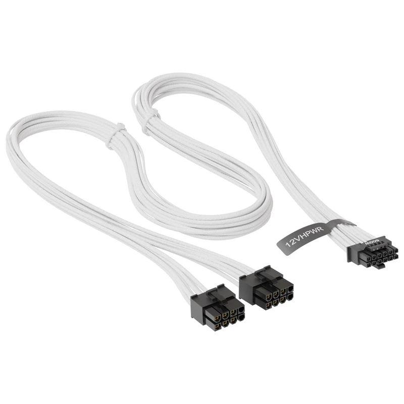Seasonic 12VHPWR PCIe-adapterkabel - (wit, 0,75 meter)(SS2X8P-12VHPWR-600/wit)