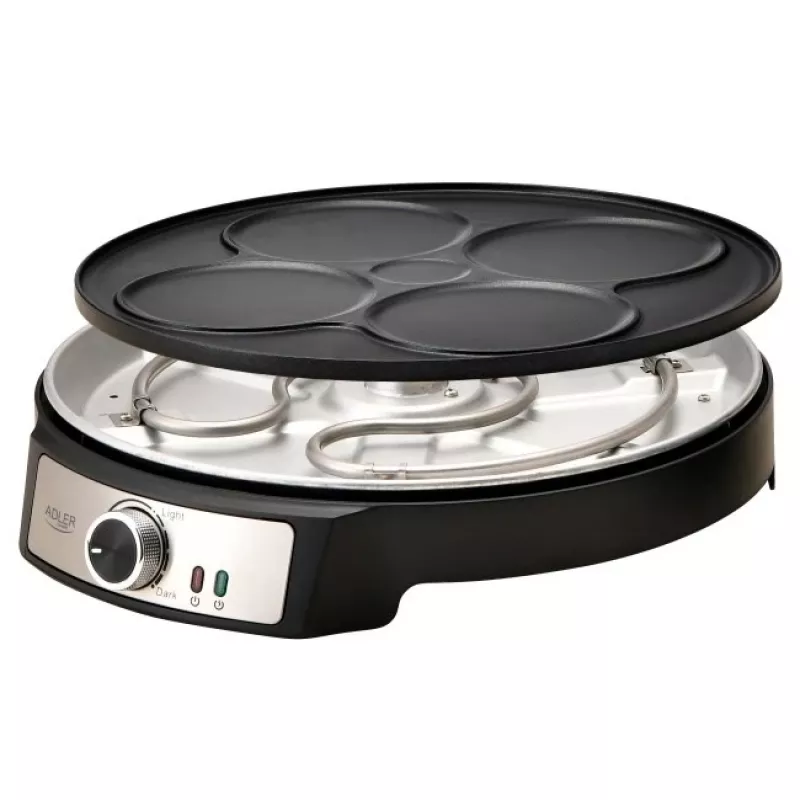 Adler AD 3093 2-in-1 dubbelzijdige elektrische crêpemaker, 1600 W, zwart
