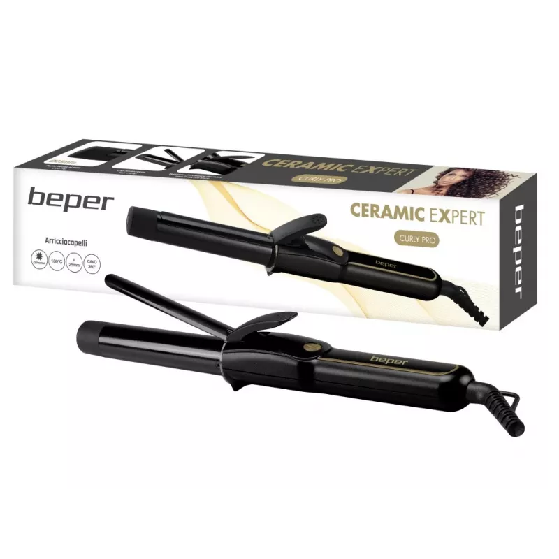 Beper P301PIS001 krultang, 25 mm, keramisch, 180°C, 35 W, zwart