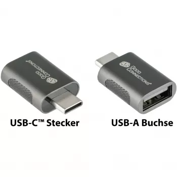 Good Connections adapter USB 3.2 Gen.1 3.0 stekker C naar USB-A bus verguld metalen behuizing (USB-AD302)