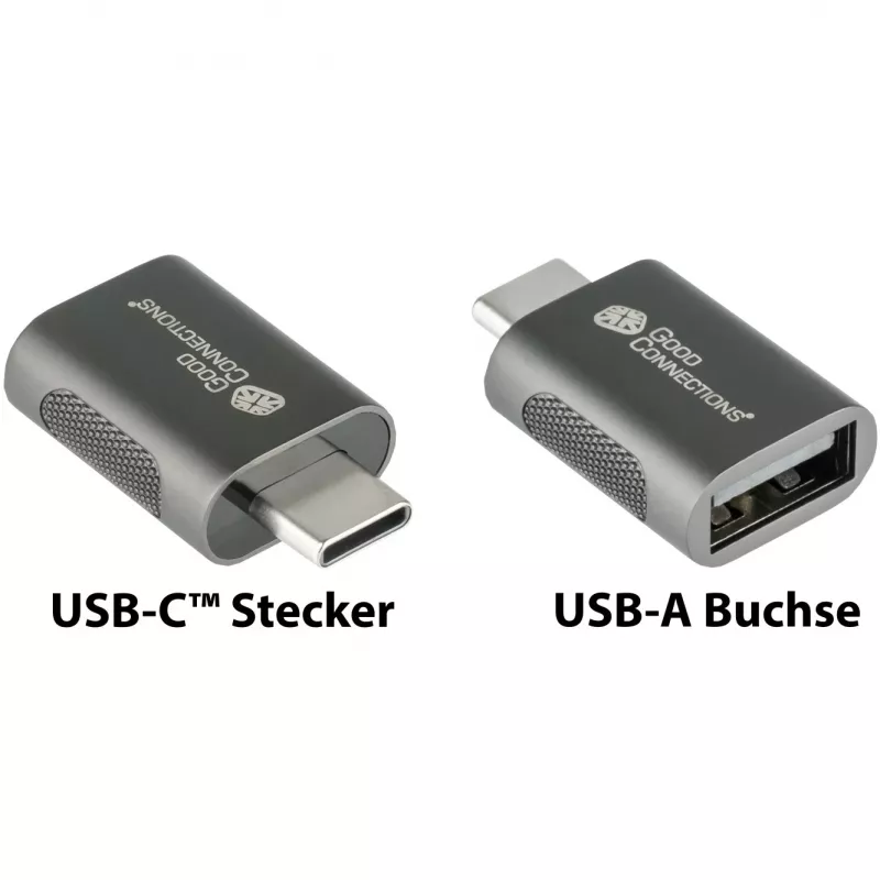 Good Connections adapter USB 3.2 Gen.1 3.0 stekker C naar USB-A bus verguld metalen behuizing (USB-AD302)