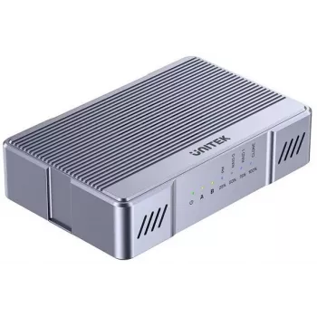 Unitek M.2-behuizing 2x 20 Gb/s met RAID0/RAID1 en schijfklonen