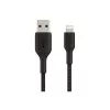 Kabel gevlochten USB-Lightning 1 m zwart