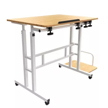 Maclean mobiele laptoptisch, wit, 80x60cm, max. 50kg, in hoogte verstelbaar 67-115cm, MC-124 W