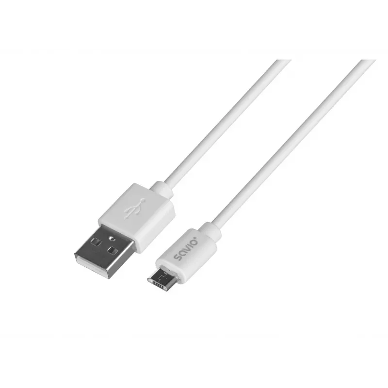 USB-kabel SAVIO CL-123 USB 2.0, USB A naar Micro-USB B, 1 m, wit