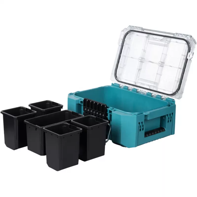MAKTRAK organizer compact, gereedschapskist blauw/transparant, transparant deksel