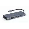 Gembird A-CM-COMBO7-01 notebook-dock/poortreplicator USB 3.2 Gen 1 (3.1 Gen 1) Type-A grijs