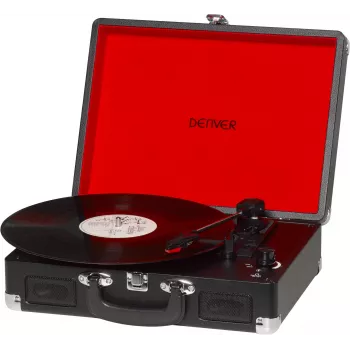 Denver VPL-120 USB-platenspeler met ingebouwde luidsprekers, zwart