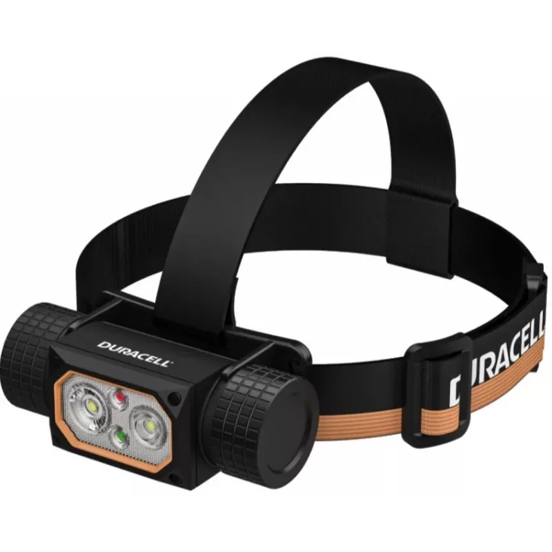 Hoofdlamp Duracell DH2000R geschenkbox – compacte zwart/oranje oplaadbare hoofdlamp