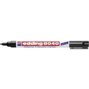 Textielmarker Edding 8040 permanente inkt zwart – stofmarker voor textiel, permanente zwarte inkt