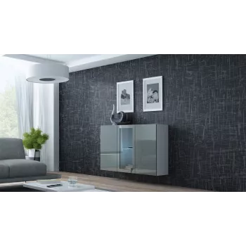 Cama sideboard VIGO 90/120/38 wit/grijs glanzend
