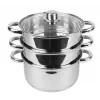 Elektrische stomer Maestro MR-2900-18 1500 W verticale stoom, 18 cm kookpan, 2 l, roestvrij staal & glas, geschikt voor inductie