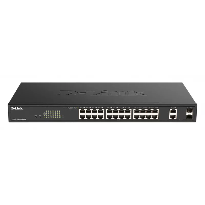 D-Link DGS-1100-26MPV2/E netwerkswitch Managed L2 Gigabit Ethernet (10/100/1000) Power over Ethernet (PoE) zwart