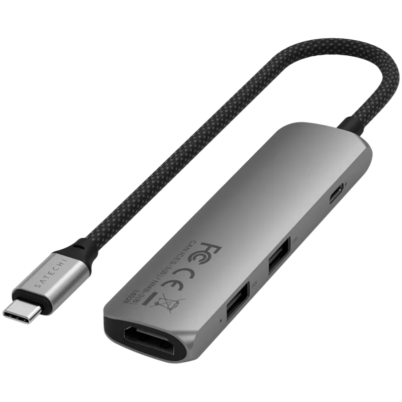 Satechi ST-P4SM interface hub USB Type-C 10000 Mbit/s grijs