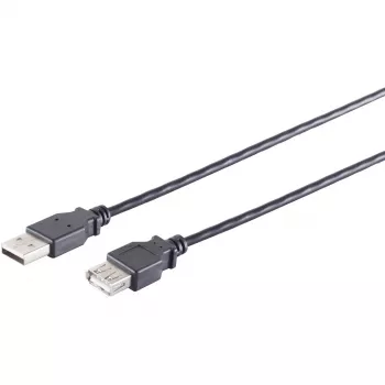 USB-kabel S/CONN 13-24045 USB 2.0 3 m zwart
