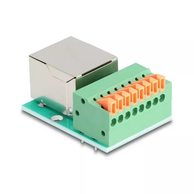 DeLOCK 90652 kabel-adapter RJ45 8-pins klemmenstrook groen zilver