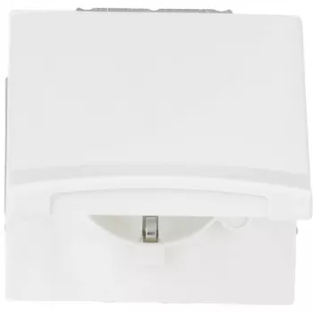 Wandgemonteerd schuko-stopcontactinzetstuk met klepdeksel, busch jaeger 20EUGK-34-101, inbouw, allweatherbestendig, alpinwit