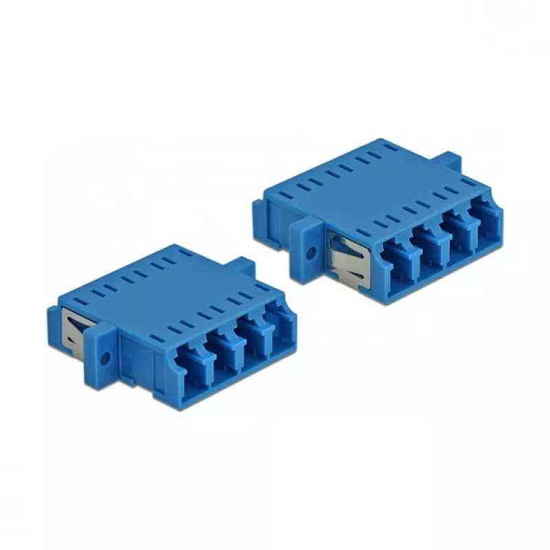 DeLOCK LC Quad female naar LC Quad female glasvezelkoppeling, Singlemode, blauw, 2 stuks