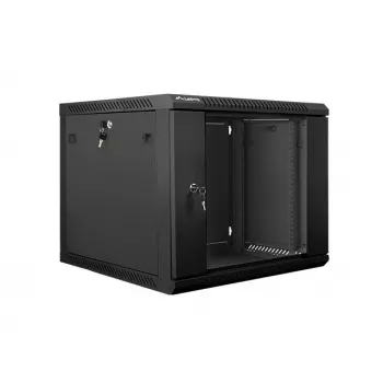 Wandbehuizing LANBERG 9U 19 inch WF01-6609-10B, 600×600×507 mm, 60 kg, IP20, zwart
