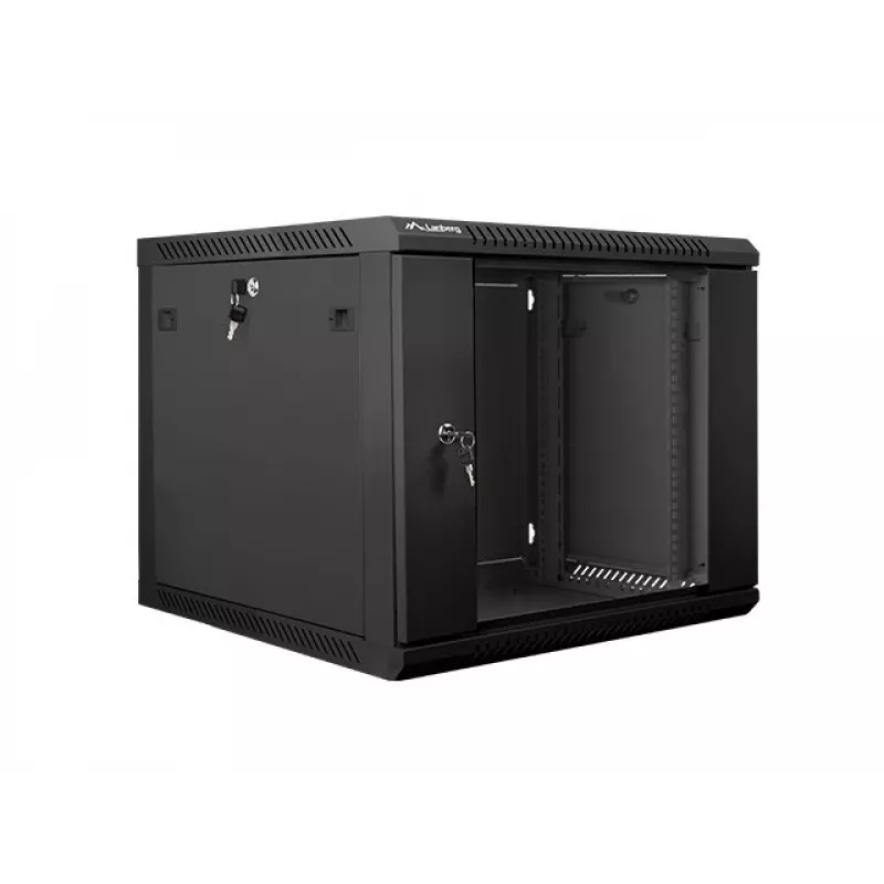 Wandbehuizing LANBERG 9U 19 inch WF01-6609-10B, 600×600×507 mm, 60 kg, IP20, zwart