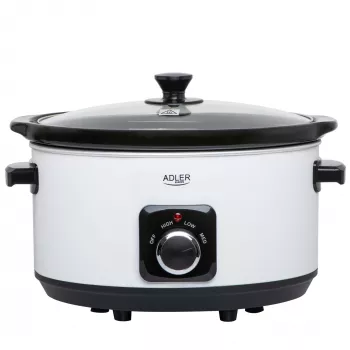 Adler AD 6413r slowcooker, 5,8L, wit