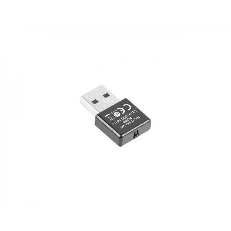 USB-WLAN-adapter LANBERG NC-0300-WI, 2x interne antennes 2 dBi, USB 2.0, tot 2400 Mbit/s, zwart