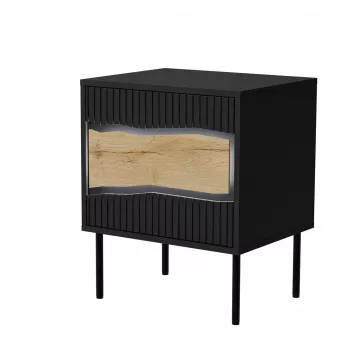 Cama INSERTO nachtkastje, 2 stk., 50x40x61.5 cm, zwart + LED