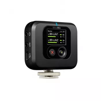 Draadloze cameramontage-ontvanger Shure MV-R-Z6 — 50–20000 Hz, 30 m bereik, 12–15 V, 308×101×38 mm, 0,429 kg, zwart