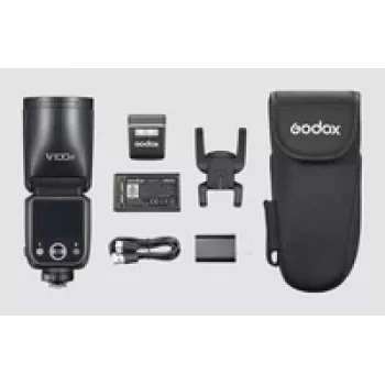 Compactflitser Godox V100 zwart 1,7 s oplaadtijd op batterijen