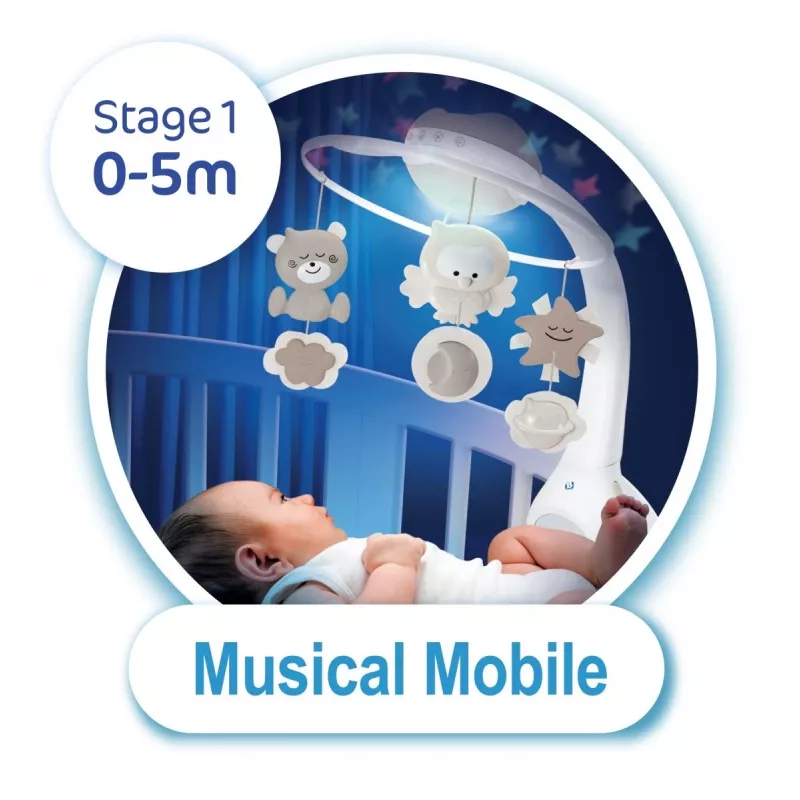 3in1 muziekprojector carrousel beige